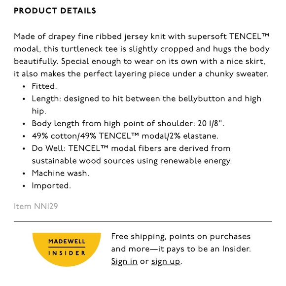 Madewell turtleneck long-sleeve tee - Picture 2 of 2